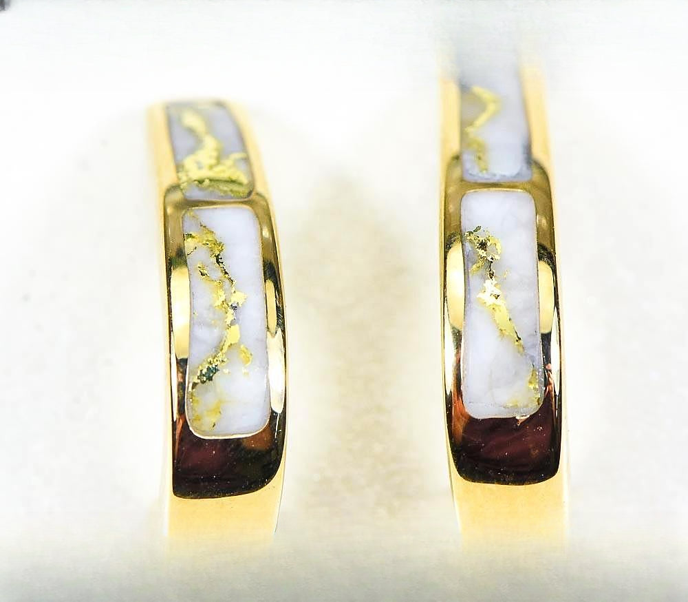 Gold Quartz Earrings "Orocal" EH36Q Genuine Hand Crafted Jewelry - 14K Gold Casting