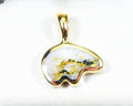 Gold Quartz Pendant Bear "Orocal" PBR1SHQX Genuine Hand Crafted Jewelry - 14K Gold Casting