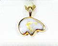 Gold Quartz Pendant Bear "Orocal" PBR1MHQX Genuine Hand Crafted Jewelry - 14K Gold Casting