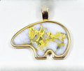 Gold Quartz Pendant Bear "Orocal" PBR1JHQX Genuine Hand Crafted Jewelry - 14K Gold Casting