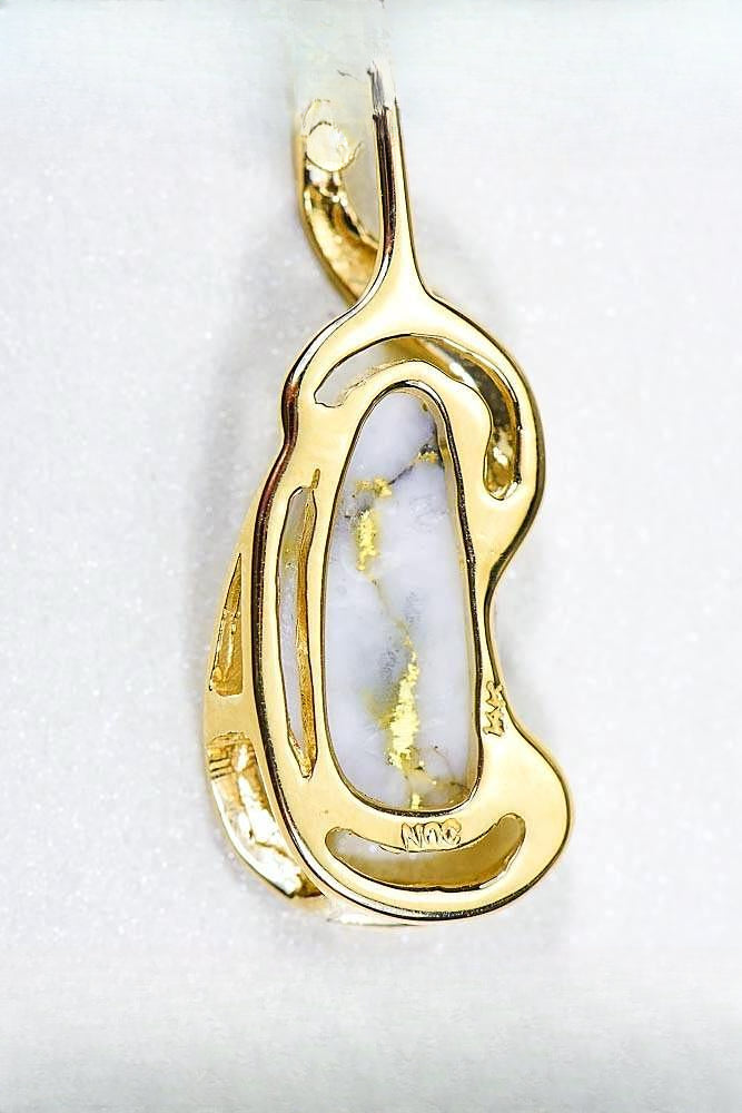 Gold Quartz Pendant "Orocal" PN784LQX Genuine Hand Crafted Jewelry - 14K Gold Yellow Gold Casting