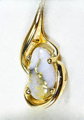 Gold Quartz Pendant "Orocal" PN784SQX Genuine Hand Crafted Jewelry - 14K Gold Yellow Gold Casting