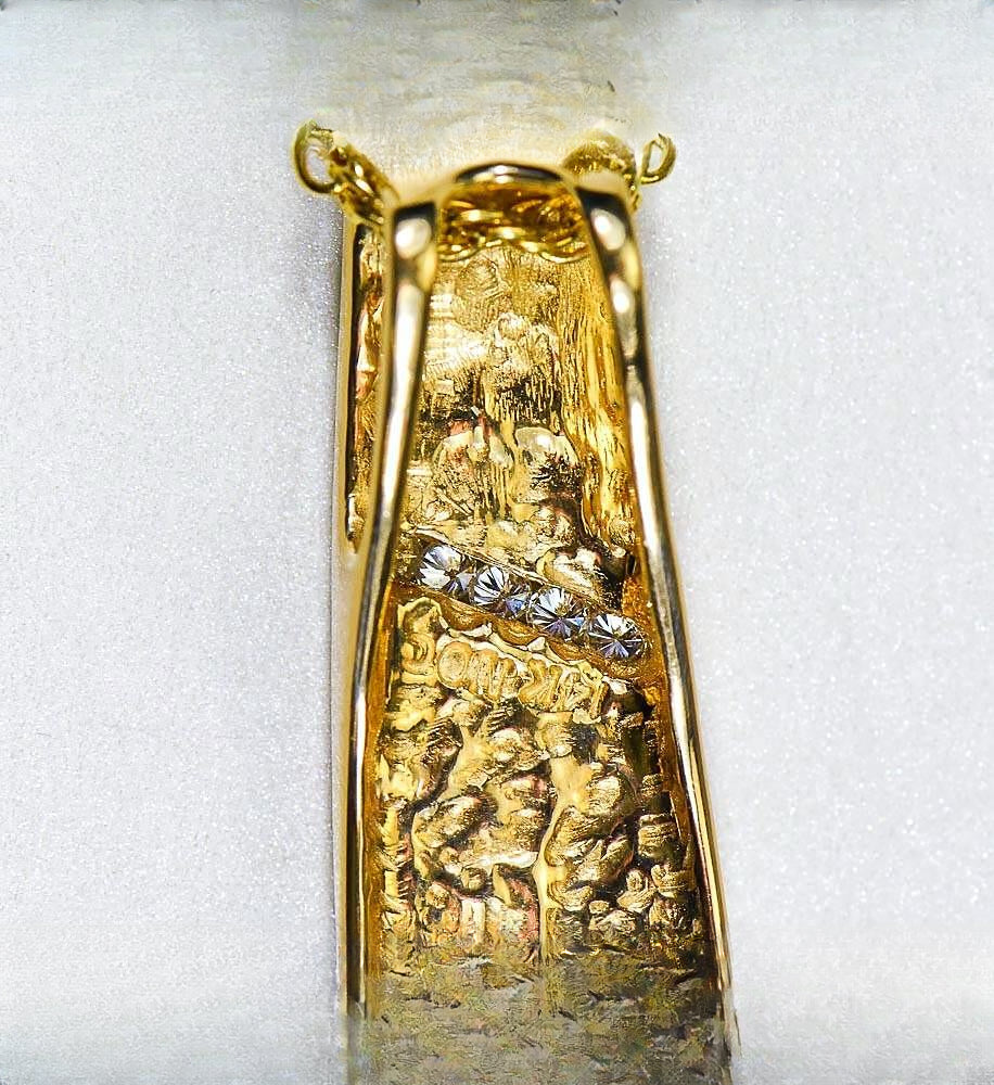 Gold Quartz Pendant "Orocal" PN798DQX Genuine Hand Crafted Jewelry - 14K Gold Yellow Gold Casting