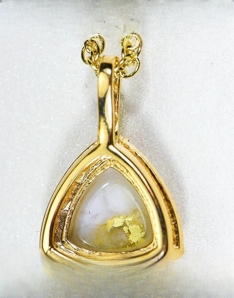 Gold Quartz Pendant "Orocal" PN1123DQ Genuine Hand Crafted Jewelry - 14K Gold Yellow Gold Casting