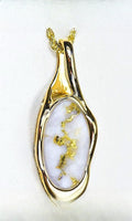 Gold Quartz Pendant "Orocal" PN790QX Genuine Hand Crafted Jewelry - 14K Gold Yellow Gold Casting