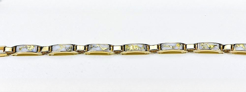 Gold Quartz Bracelet "Orocal" B5.5MM7LQ Genuine Hand Crafted Jewelry - 14K Gold Casting