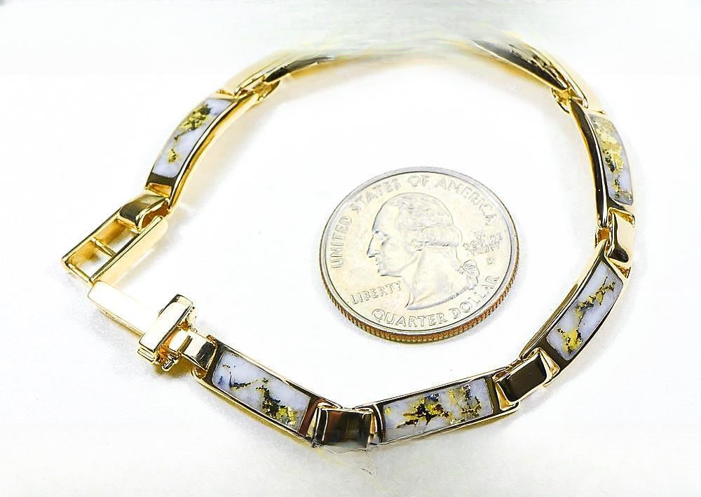 Gold Quartz Bracelet "Orocal" B5.5MM7LQ Genuine Hand Crafted Jewelry - 14K Gold Casting