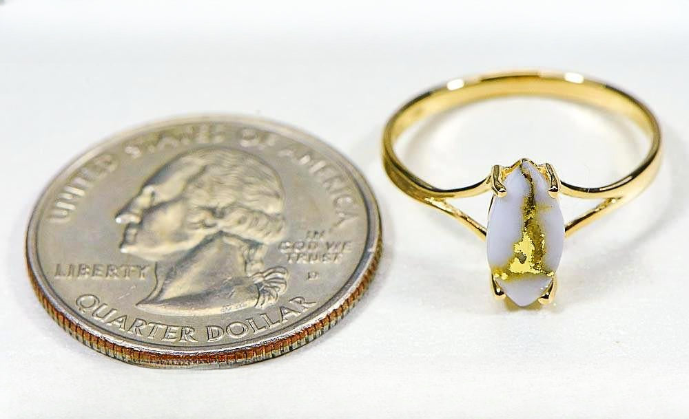 Gold Quartz Women's Ring "Orocal" RL645Q Genuine Hand Crafted Jewelry - 14K Gold Casting