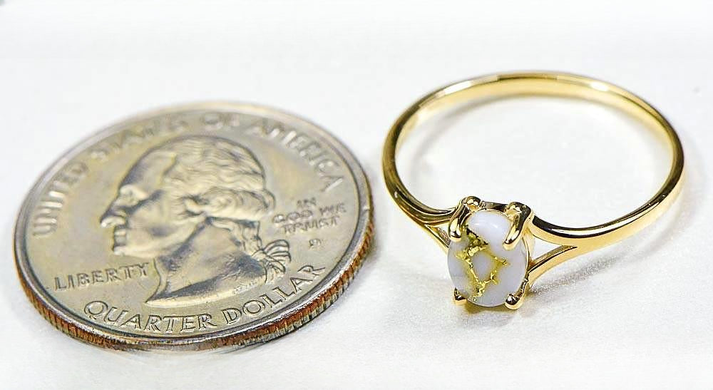 Gold Quartz Women's Ring "Orocal" RL751Q Genuine Hand Crafted Jewelry - 14K Gold Casting