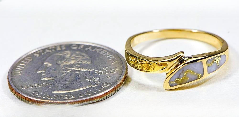 Gold Quartz Women's Ring "Orocal" RL870NQ Genuine Hand Crafted Jewelry - 14K Gold Casting