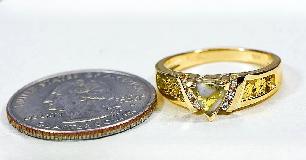 Gold Quartz Women's Ring "Orocal" RL881D12NQ Genuine Hand Crafted Jewelry - 14K Gold Casting