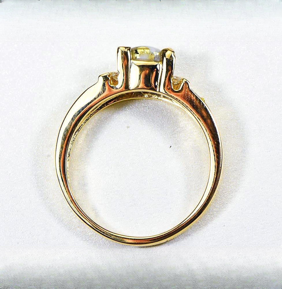 Gold Quartz Women's Ring "Orocal" RL881D12NQ Genuine Hand Crafted Jewelry - 14K Gold Casting