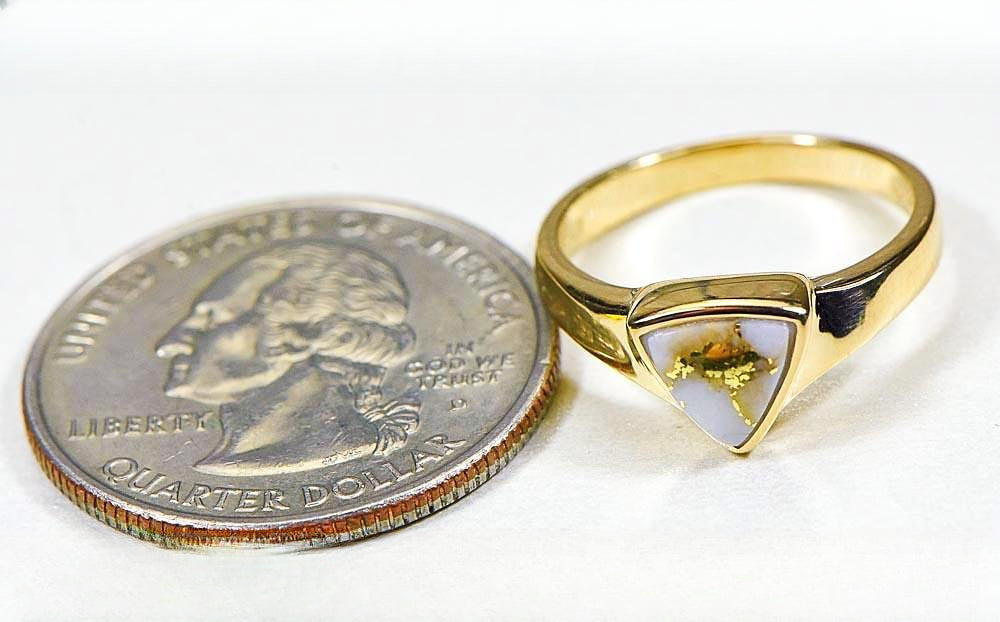 Gold Quartz Women's Ring "Orocal" RLL1326Q Genuine Hand Crafted Jewelry - 14K Gold Casting