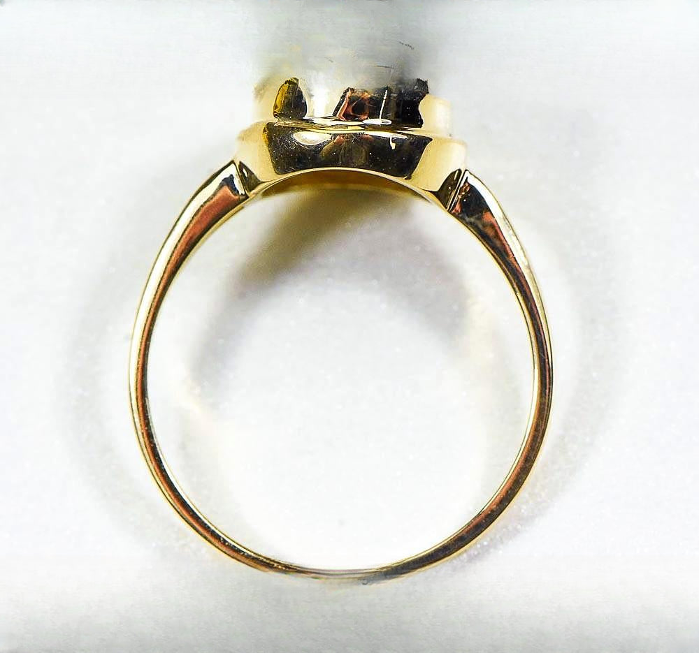 Gold Quartz Women's Ring "Orocal" RLL1348Q Genuine Hand Crafted Jewelry - 14K Gold Casting