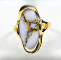 Gold Quartz Women's Ring "Orocal" RLN790Q Genuine Hand Crafted Jewelry - 14K Gold Casting