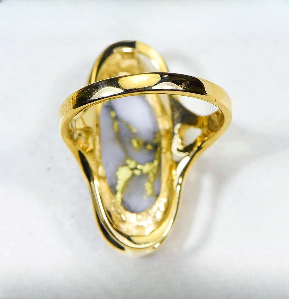 Gold Quartz Women's Ring "Orocal" RLN790Q Genuine Hand Crafted Jewelry - 14K Gold Casting