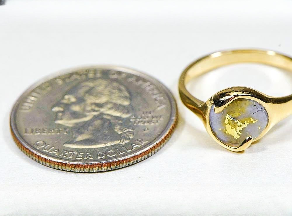 Gold Quartz Women's Ring "Orocal" RL650Q Genuine Hand Crafted Jewelry - 14K Gold Casting