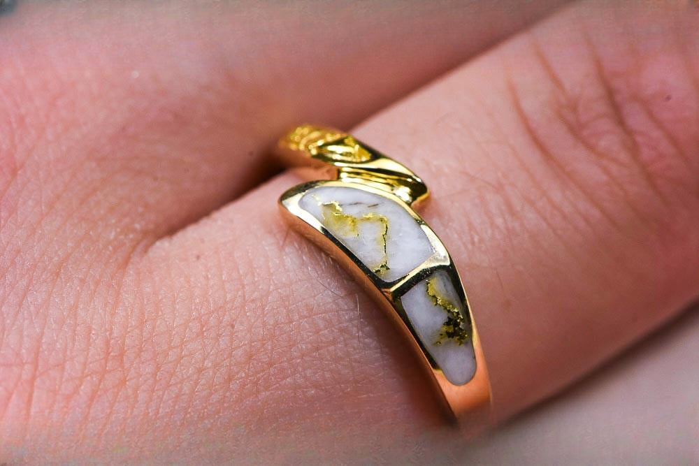 Gold Quartz Women's Ring "Orocal" RL870NQ Genuine Hand Crafted Jewelry - 14K Gold Casting