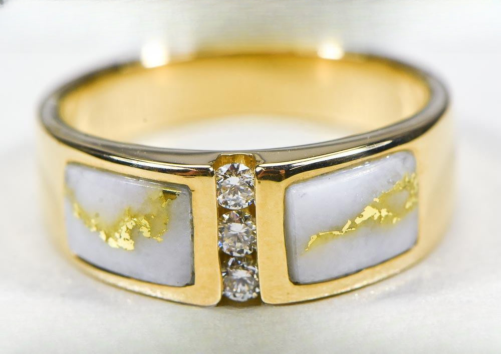 Gold Quartz Women's Ring "Orocal" RLL1330DQ Genuine Hand Crafted Jewelry - 14K Gold Casting