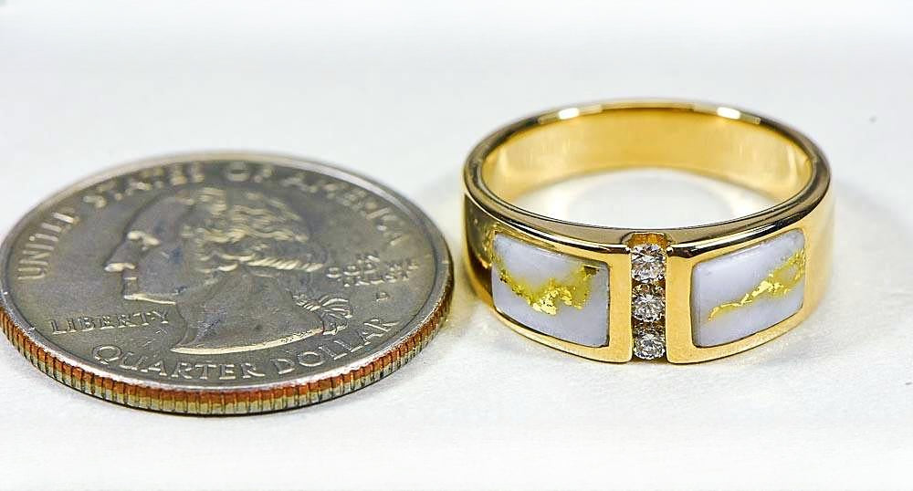 Gold Quartz Women's Ring "Orocal" RLL1330DQ Genuine Hand Crafted Jewelry - 14K Gold Casting
