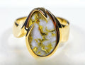 Gold Quartz Women's Ring "Orocal" RL517Q Genuine Hand Crafted Jewelry - 14K Gold Casting