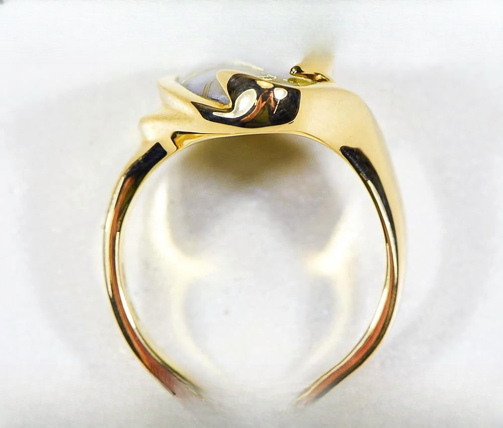 Gold Quartz Women's Ring "Orocal" RL517Q Genuine Hand Crafted Jewelry - 14K Gold Casting