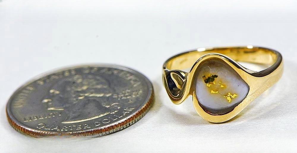 Gold Quartz Women's Ring "Orocal" RL560Q Genuine Hand Crafted Jewelry - 14K Gold Casting