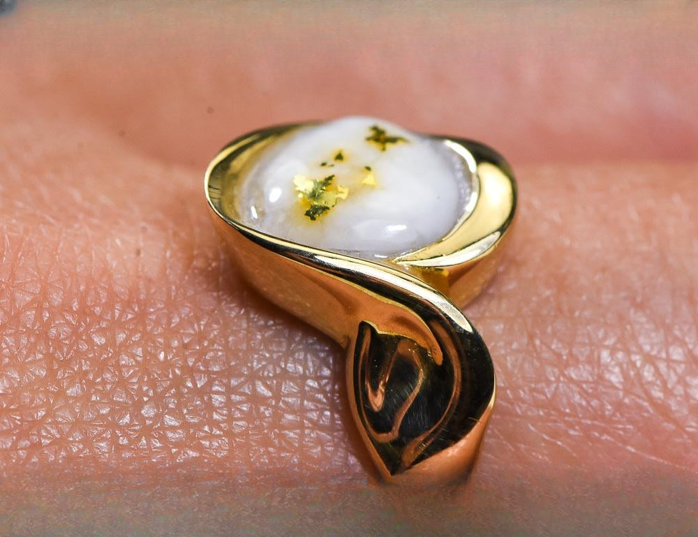 Gold Quartz Women's Ring "Orocal" RL560Q Genuine Hand Crafted Jewelry - 14K Gold Casting