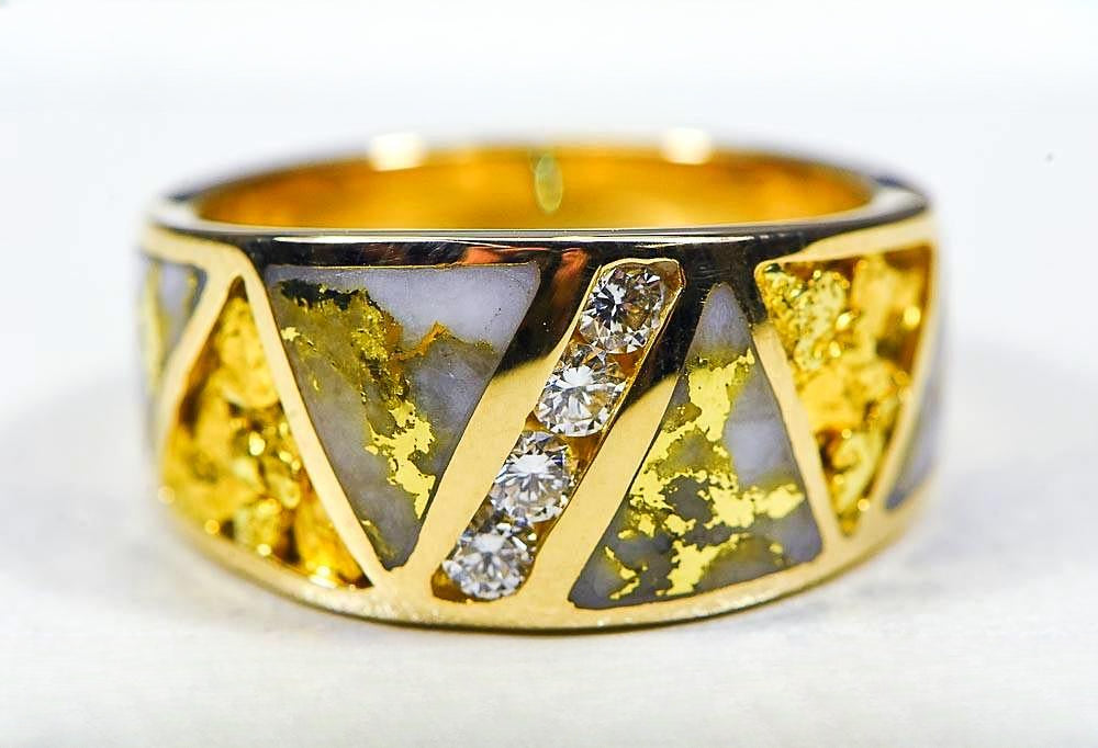 Gold Quartz Women's Ring "Orocal" RL883D20NQ Genuine Hand Crafted Jewelry - 14K Gold Casting