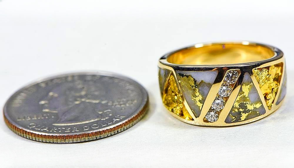 Gold Quartz Women's Ring "Orocal" RL883D20NQ Genuine Hand Crafted Jewelry - 14K Gold Casting