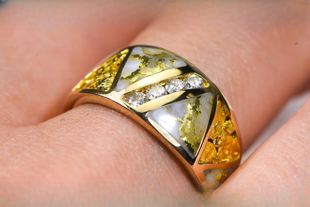 Gold Quartz Women's Ring "Orocal" RL883D20NQ Genuine Hand Crafted Jewelry - 14K Gold Casting