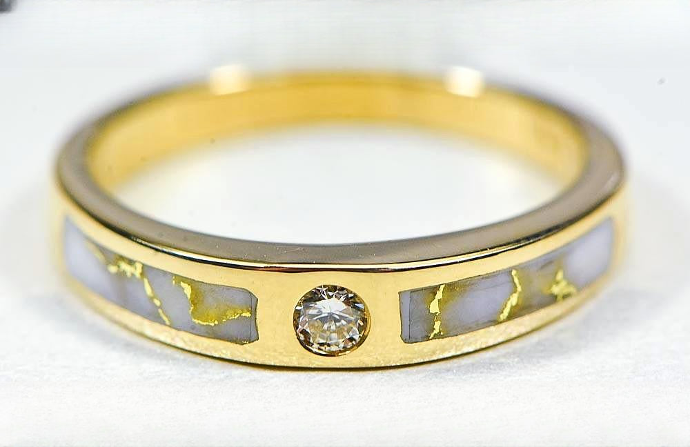 Gold Quartz Women's Ring "Orocal" RL728WD7Q Genuine Hand Crafted Jewelry - 14K Gold Casting