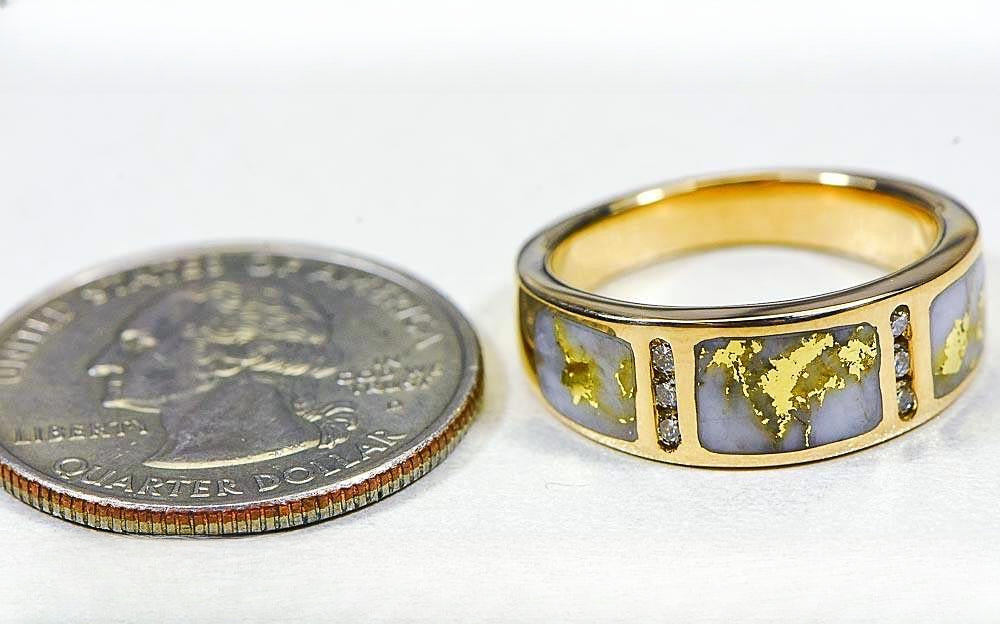 Gold Quartz Women's Ring "Orocal" RL732D12Q Genuine Hand Crafted Jewelry - 14K Gold Casting