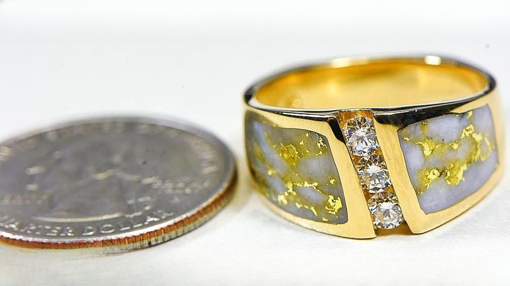 Gold Quartz Women's Ring "Orocal" RL470LD45Q Genuine Hand Crafted Jewelry - 14K Gold Casting