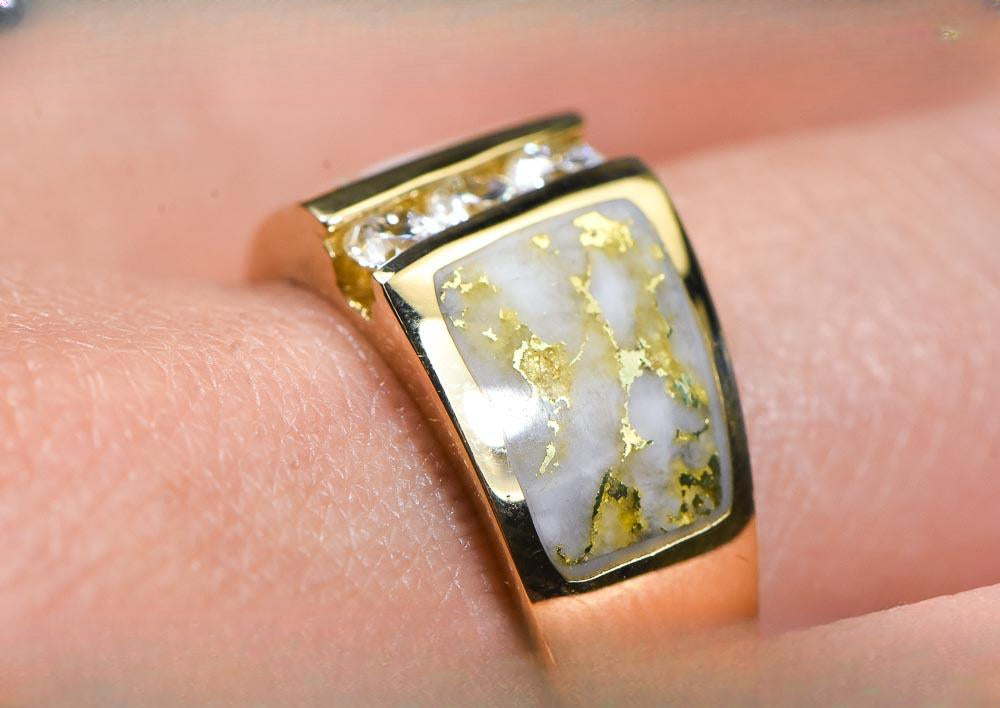 Gold Quartz Women's Ring "Orocal" RL470LD45Q Genuine Hand Crafted Jewelry - 14K Gold Casting