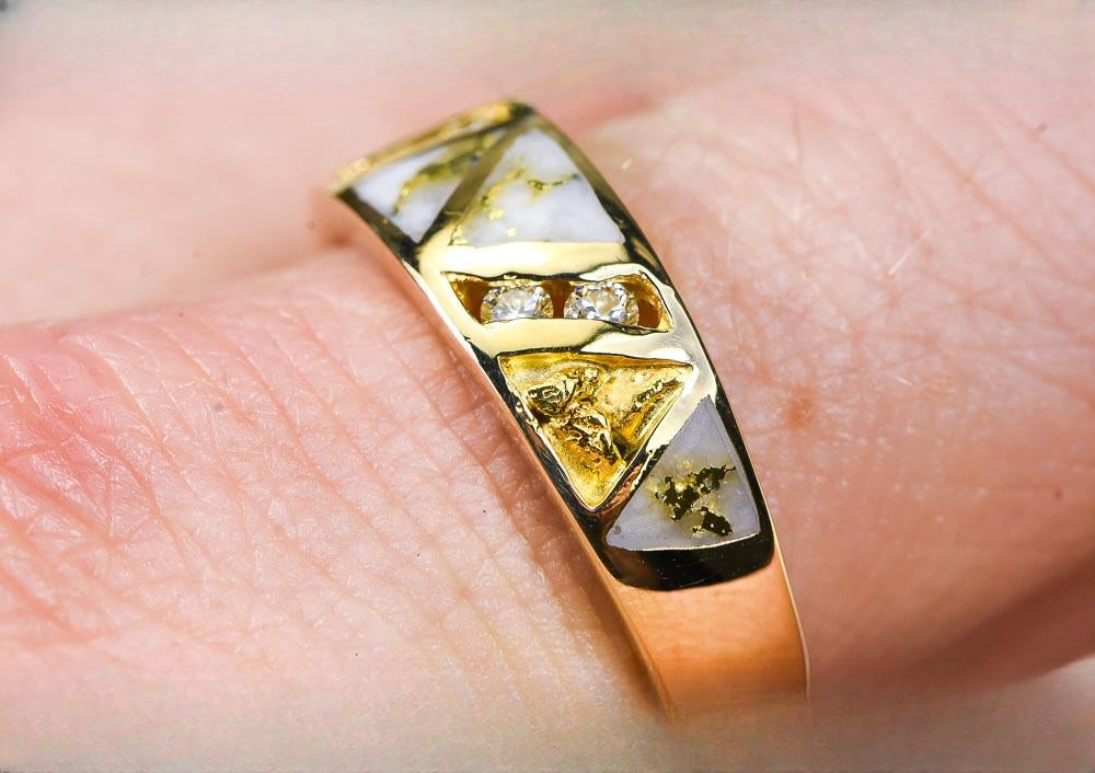 Gold Quartz Ring "Orocal" RM968D16NQ Genuine Hand Crafted Jewelry - 14K Gold Casting