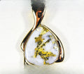 Gold Quartz Pendant "Orocal" PDL105MQX Genuine Hand Crafted Jewelry - 14K Gold Yellow Gold Casting