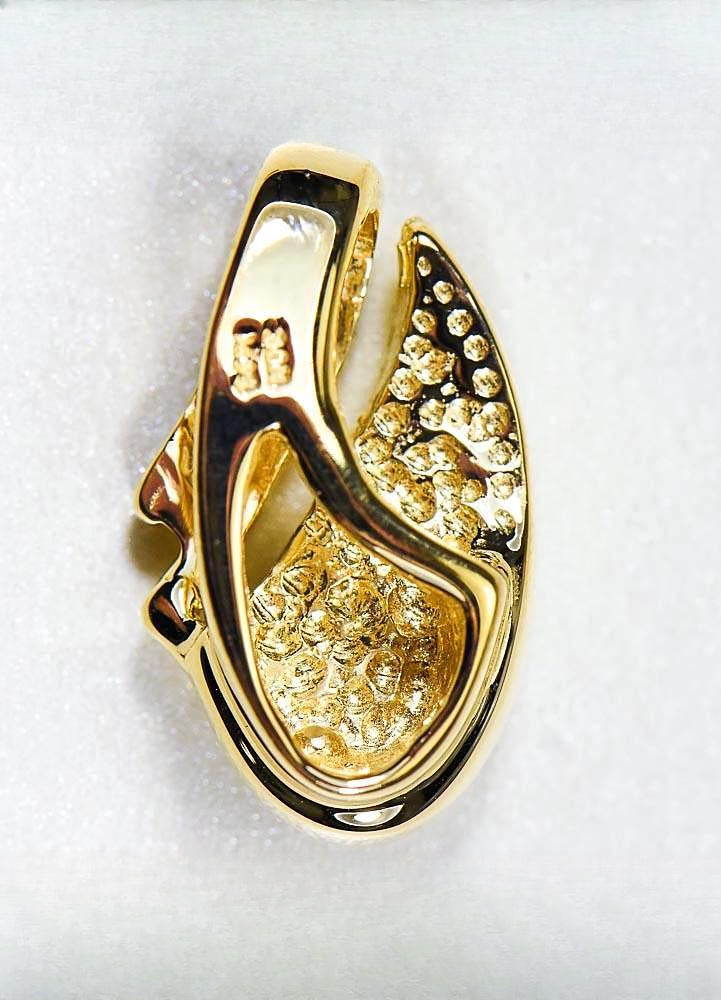 Gold Quartz Pendant "Orocal" PDL47D12QX Genuine Hand Crafted Jewelry - 14K Gold Yellow Gold Casting