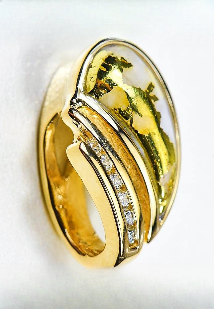 Gold Quartz Pendant "Orocal" PDL47D12QX Genuine Hand Crafted Jewelry - 14K Gold Yellow Gold Casting