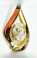 Gold Quartz Pendant "Orocal" PN564QX Genuine Hand Crafted Jewelry - 14K Gold Yellow Gold Casting