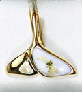 Gold Quartz Pendant Whales Tail "Orocal" PDLWT30QX Genuine Hand Crafted Jewelry - 14K Gold Yellow Gold Casting