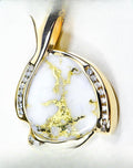 Gold Quartz Pendant "Orocal" PDL105D50QX Genuine Hand Crafted Jewelry - 14K Gold Yellow Gold Casting
