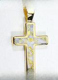 Gold Quartz Pendant "Orocal" PCR21QX Genuine Hand Crafted Jewelry - 14K Gold Yellow Gold Casting