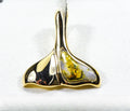 Gold Quartz Pendant Whales Tail "Orocal" PDLWT12QX Genuine Hand Crafted Jewelry - 14K Gold Yellow Gold Casting