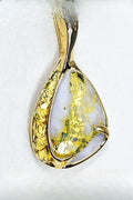 Gold Quartz Pendant "Orocal" PSC105QX Genuine Hand Crafted Jewelry - 14K Gold Yellow Gold Casting