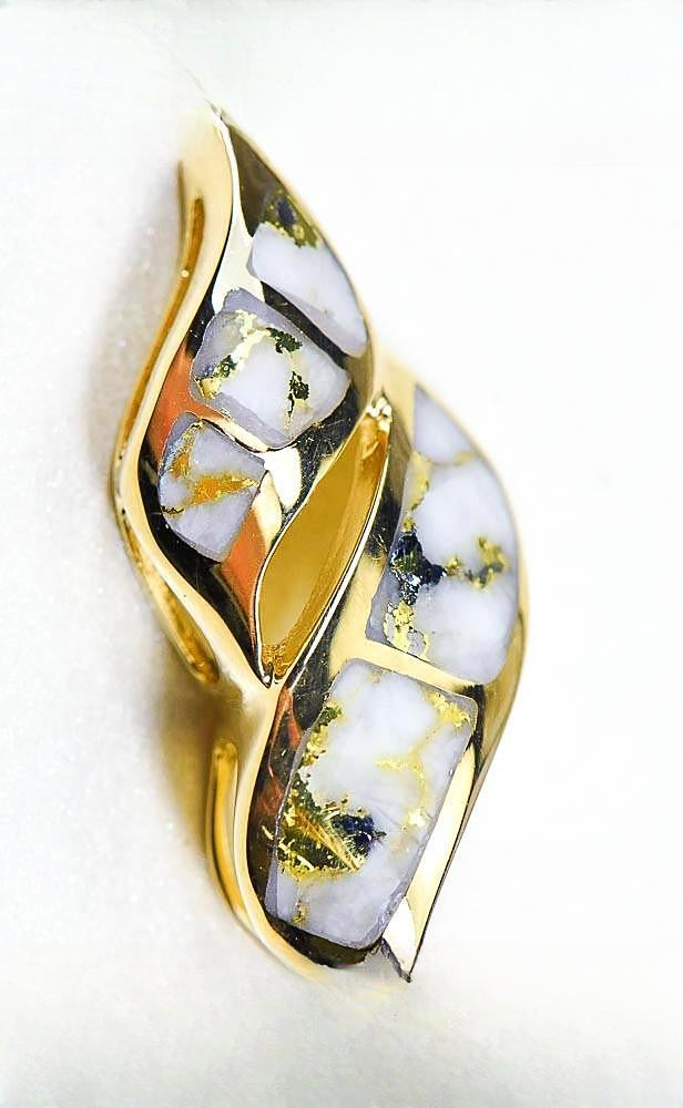 Gold Quartz Pendant "Orocal" PN649QX Genuine Hand Crafted Jewelry - 14K Gold Yellow Gold Casting