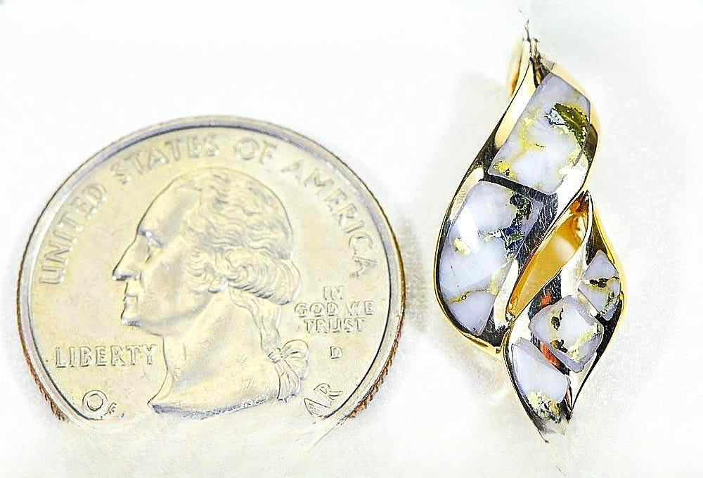 Gold Quartz Pendant "Orocal" PN649QX Genuine Hand Crafted Jewelry - 14K Gold Yellow Gold Casting