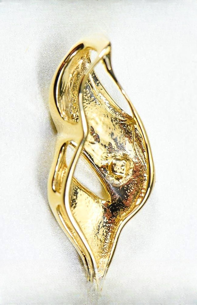 Gold Quartz Pendant "Orocal" PN649QX Genuine Hand Crafted Jewelry - 14K Gold Yellow Gold Casting