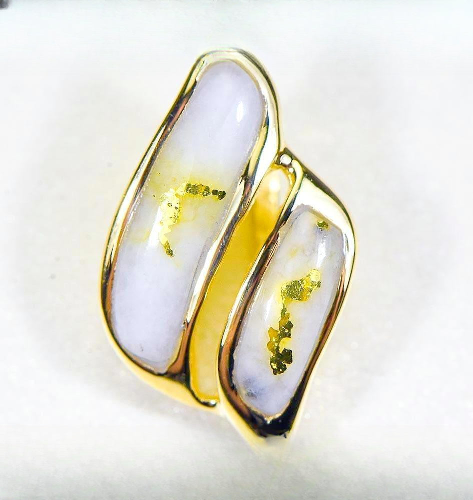 Gold Quartz Pendant "Orocal" PN645QX Genuine Hand Crafted Jewelry - 14K Gold Yellow Gold Casting