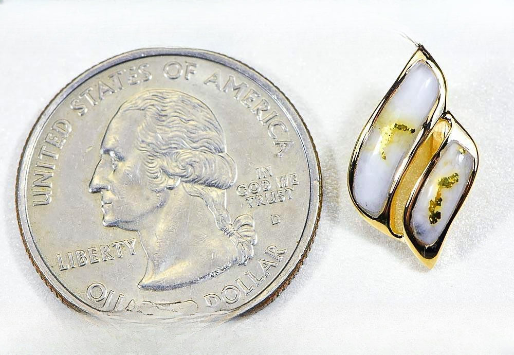Gold Quartz Pendant "Orocal" PN645QX Genuine Hand Crafted Jewelry - 14K Gold Yellow Gold Casting